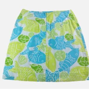 Vintage Lilly Pulitzer Clearwater Neon Dish & Sea-life Print - BLUE YELLOW GREEN